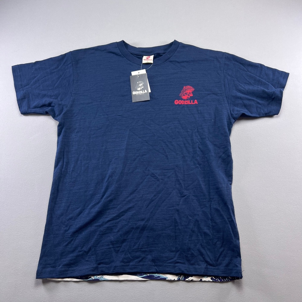 Godzilla Movie Japan 65th Anniversary of Birth T Shirt Mens XL Navy Blue Graphic